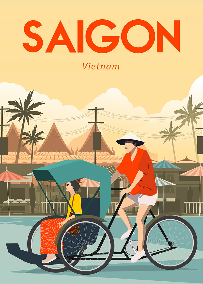 01 Saigon Vietnam Travel Poster