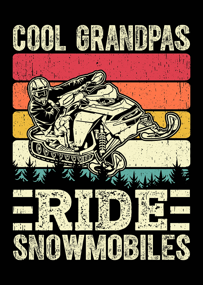 Cool Grandpas Ride Snowmobiles