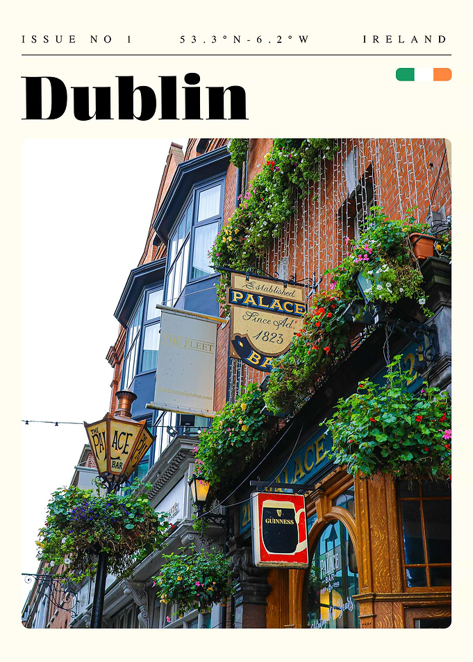 Dublin Ireland Travel Art Poster