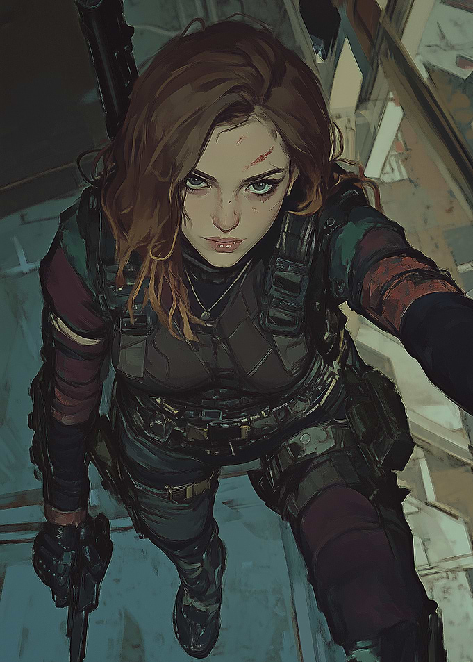 Post-Apocalyptic Warrior Woman Cyberpunk Portrait