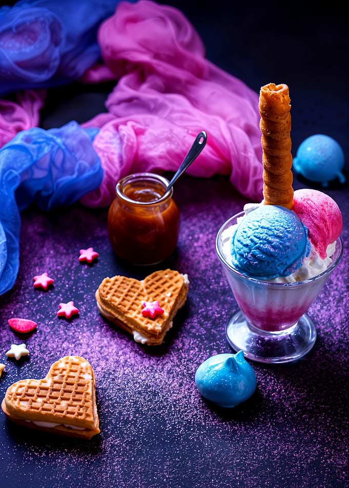 Ice Cream Sundae with Waffles