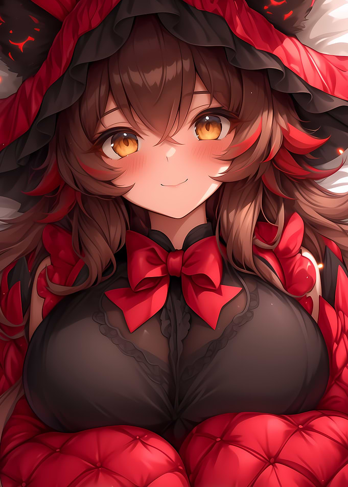 Anime Girl with Red Bow