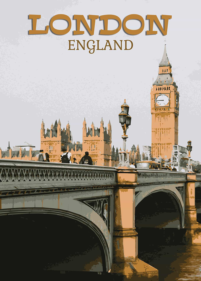Vintage London Travel Poster