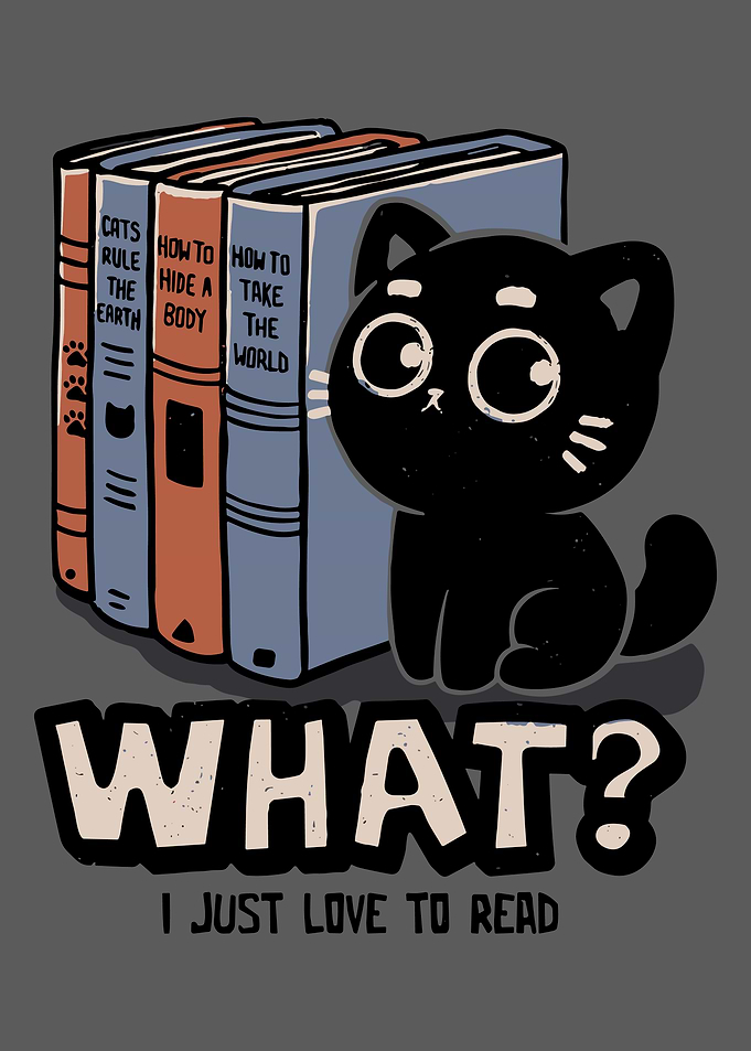 Cat Reading Books