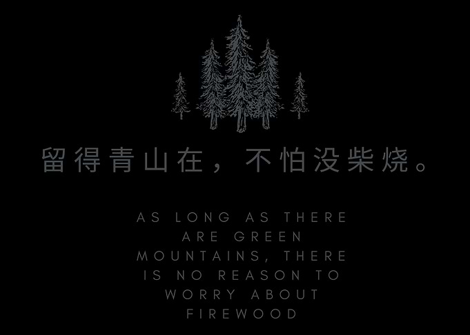 Chinese proverb 'As long as there are green mountains...'