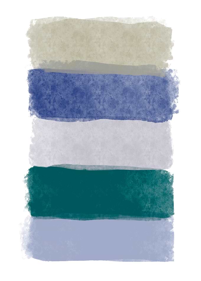 Blue Abstract Watercolor Stripes