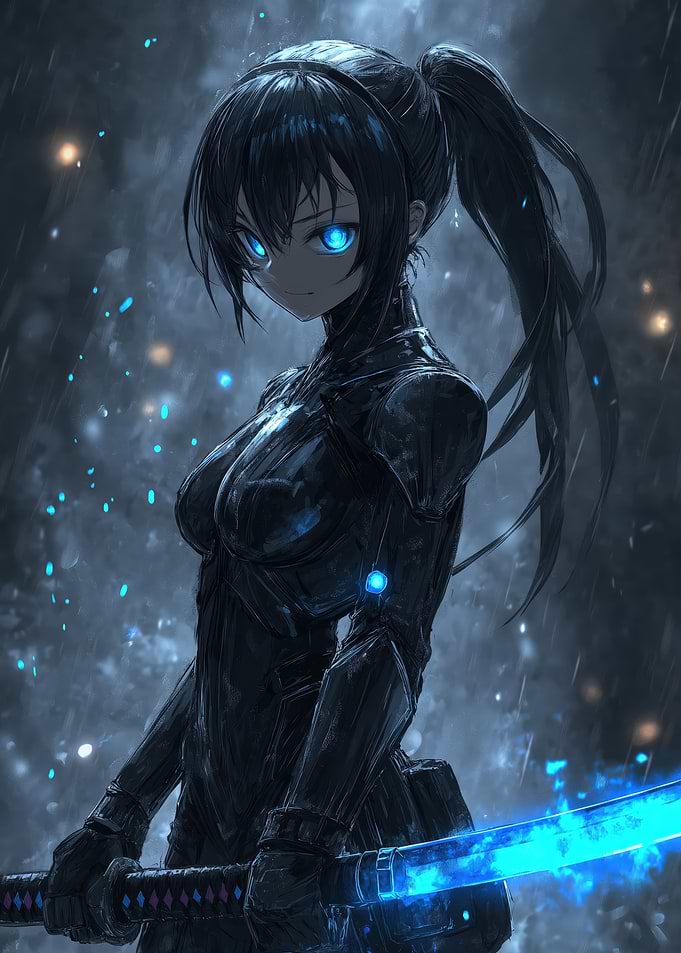 Cyberpunk Anime Warrior