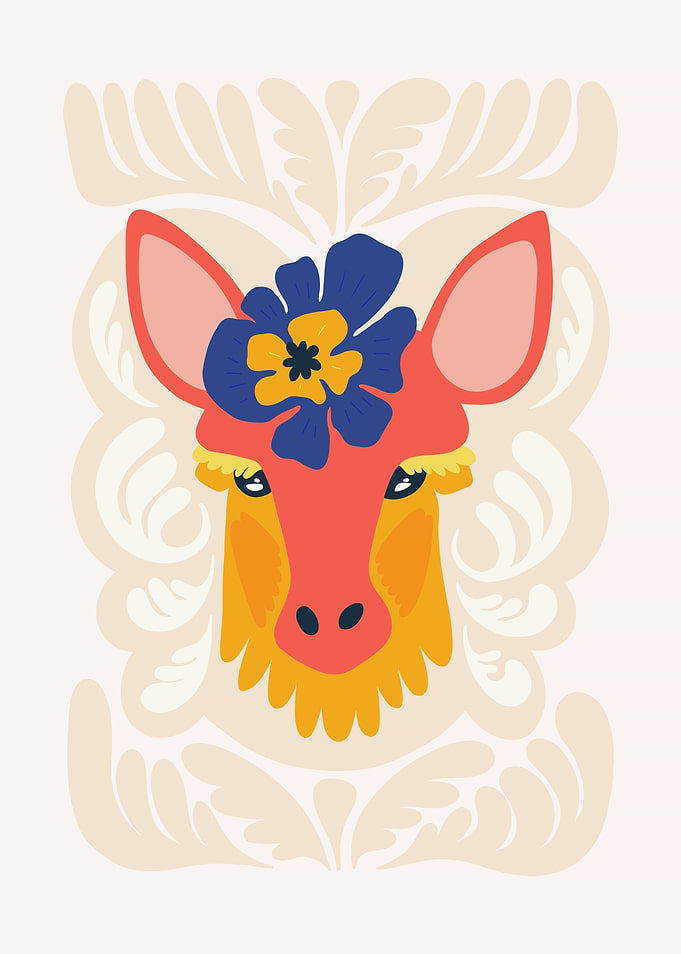 Floral Deer Portrait