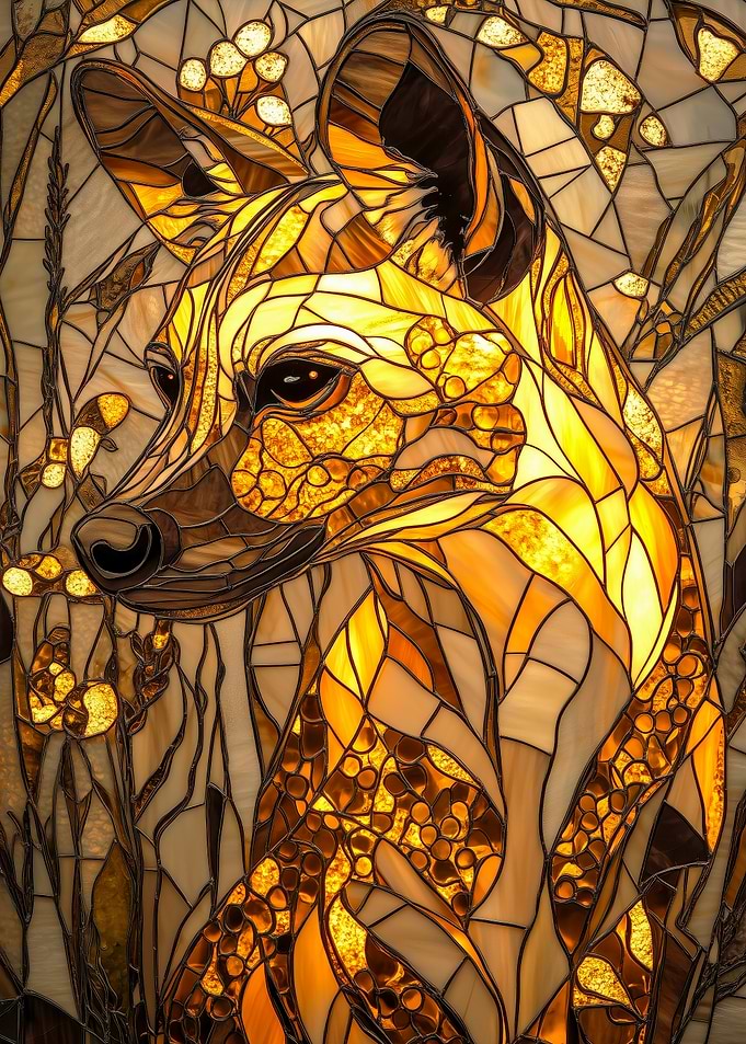 Stained Glass African Wild Dog