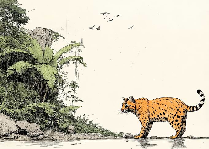 Jungle Cat Illustration