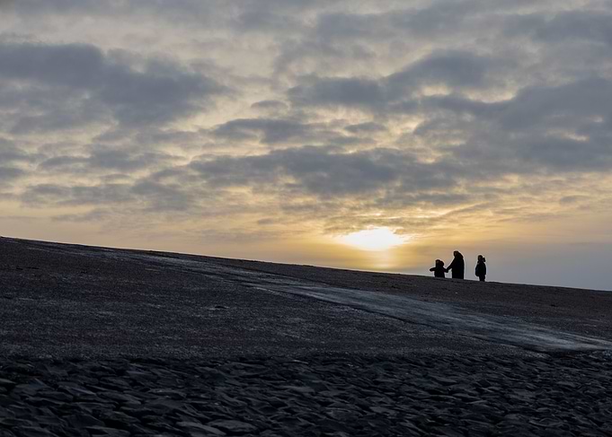 A family at Sunset
