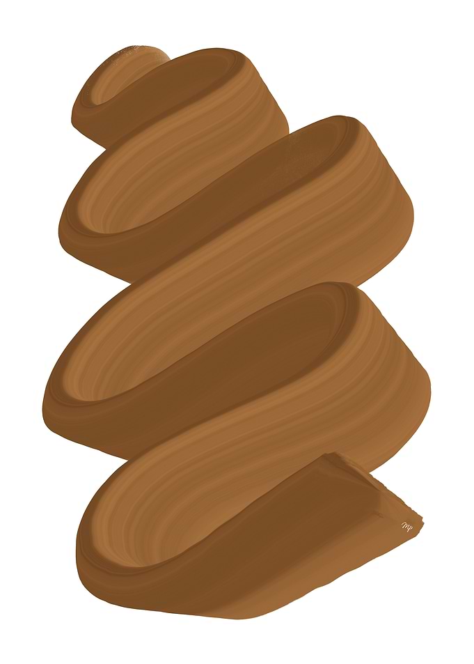 Abstract Mocha Brown Swirl Paint