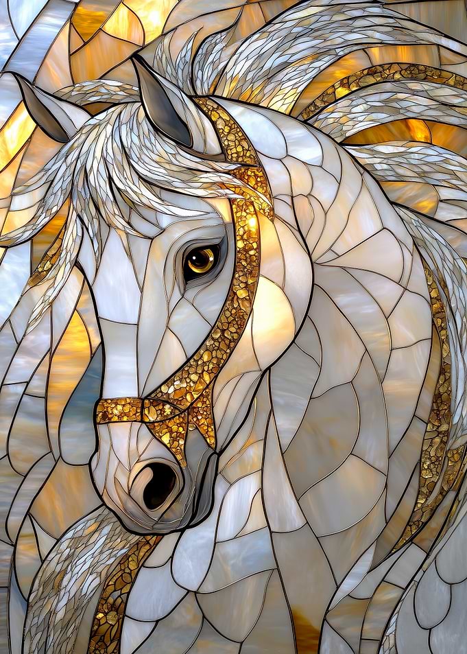 Stained Glass Horse