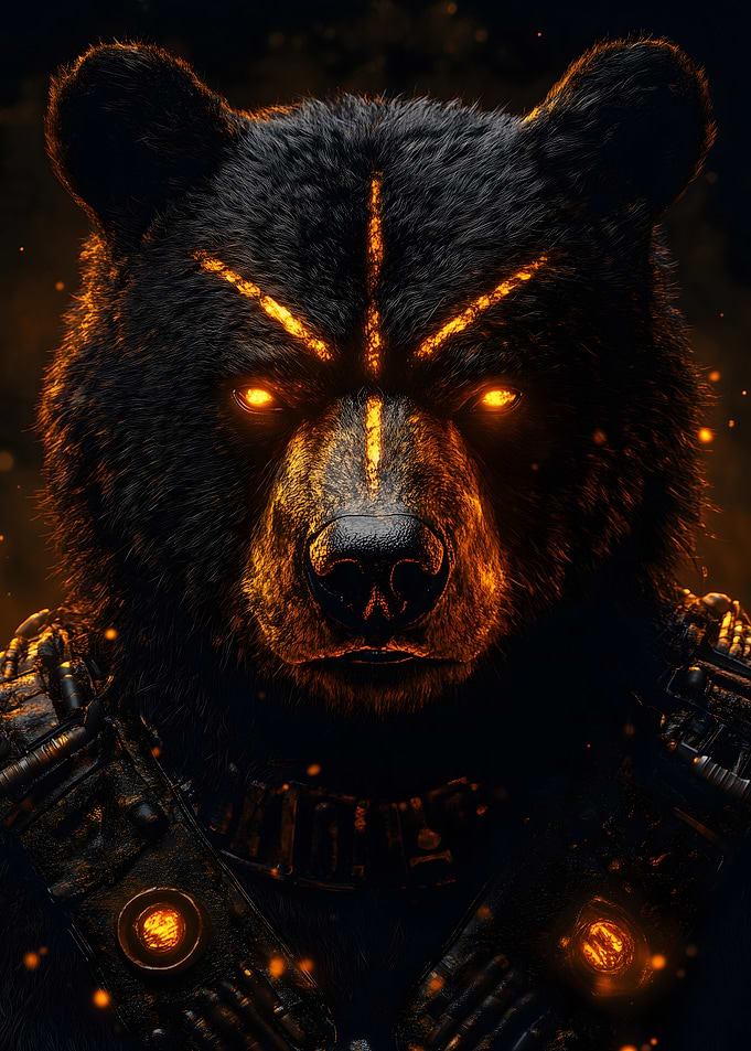 Fiery Bear Warrior Animal