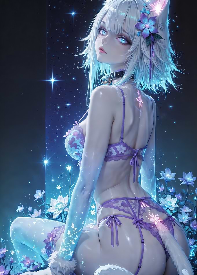 Anime Cat Girl in Lingerie