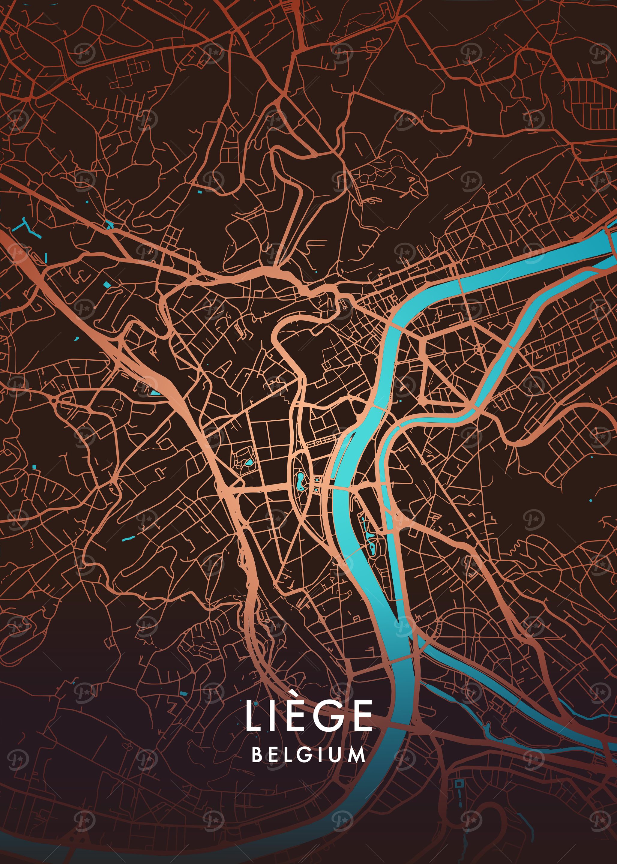 Liège City Map