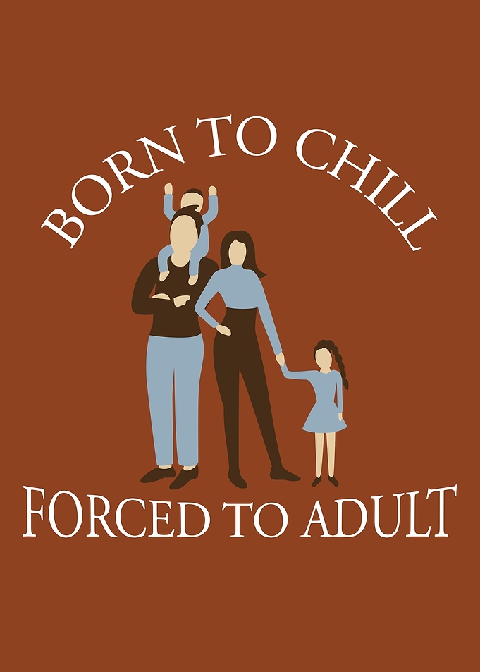 Born to Chill, Forced to Adult Funny Parenting Family Design