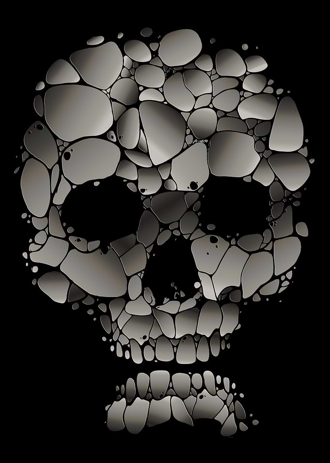 Silver Skull Mosaic