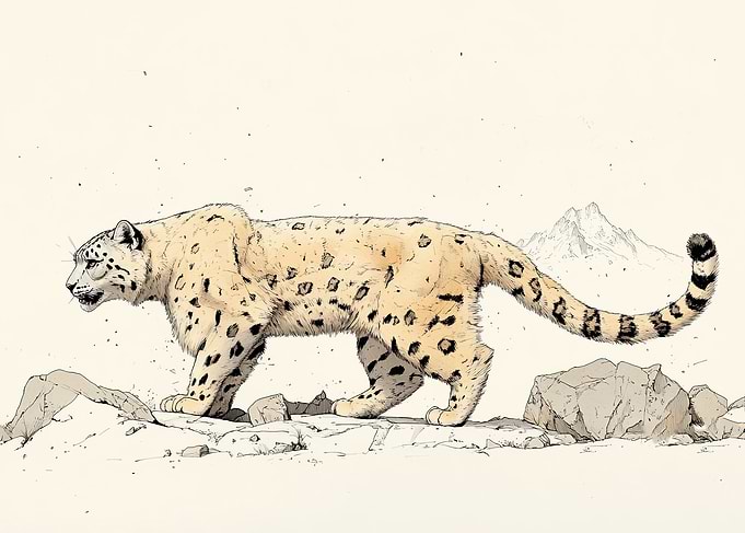 Snow Leopard Illustration