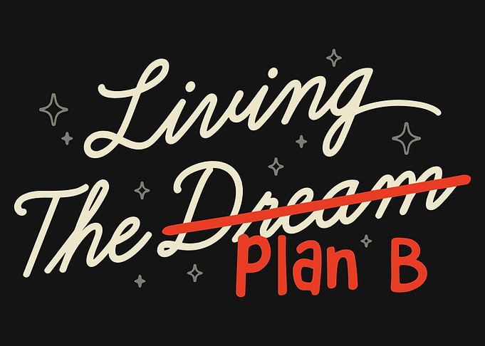 Living The Dream Plan B Poster | Funny Office Wall Art | Sarcastic Quote Print | Work Humor Decor