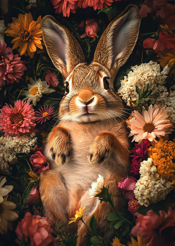 Bunny in Flowers