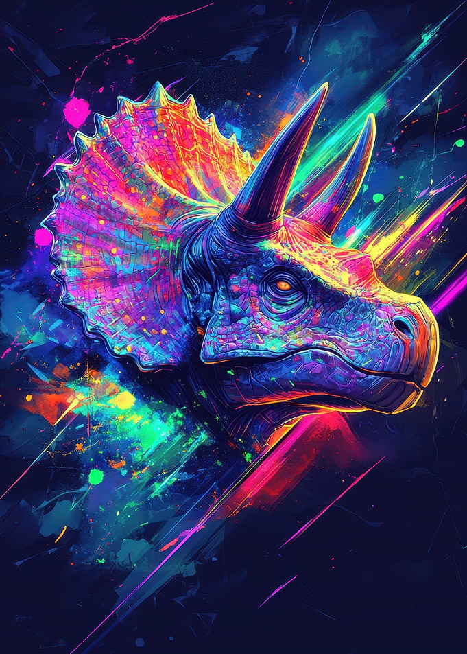 Neon Triceratops