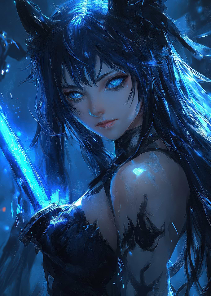 Blue-Eyed Anime Warrior