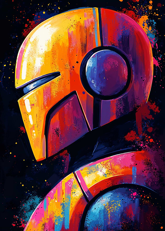Robot in Neon Colors