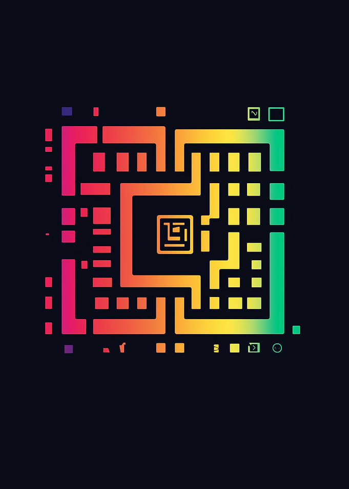 Rainbow Abstract Circuitry Design