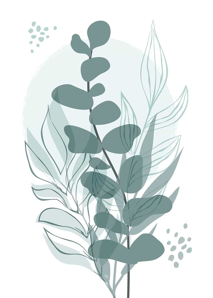 Modern green Eucalyptus Two