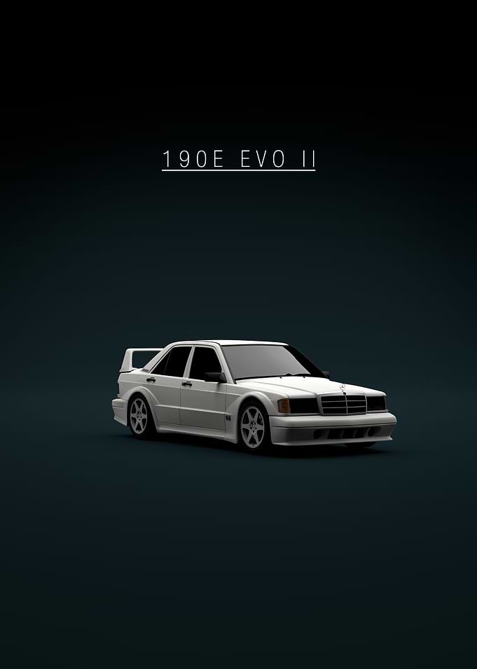 Front Mercedes 190E EVO II - White