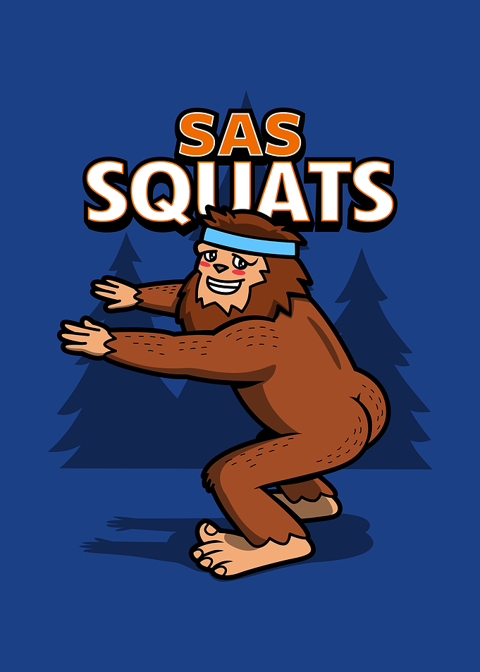 Sasquatch Funny Bigfoot Doing Squats