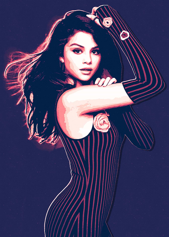Selena Gomez Pop Art Portrait
