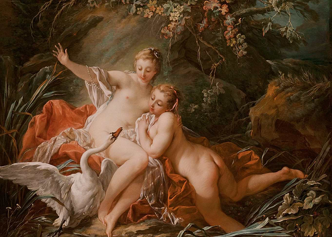 Two Nymphs and a Swan