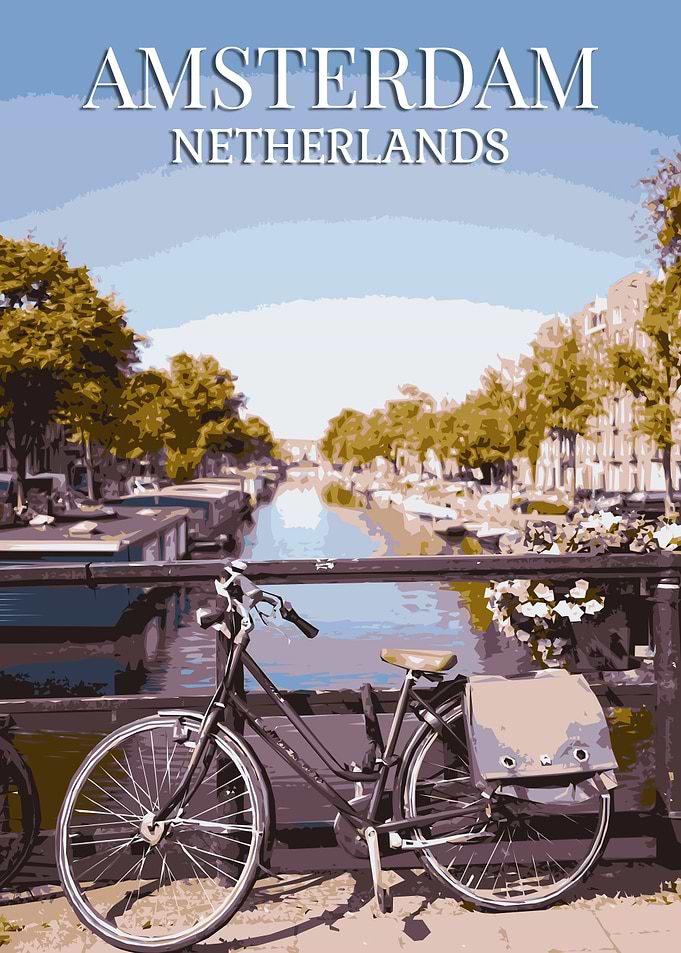 Amsterdam Travel Poster