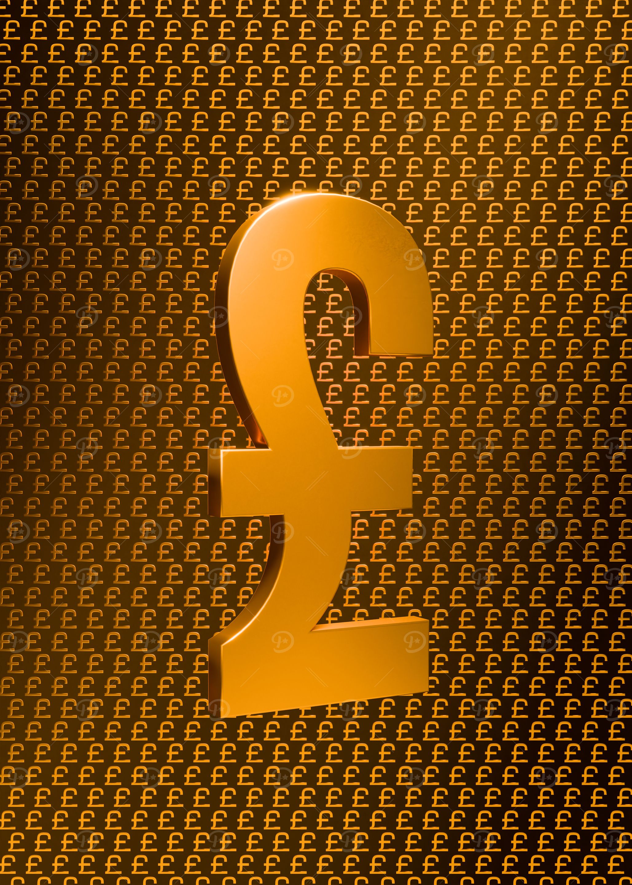 Golden British Pound Symbol