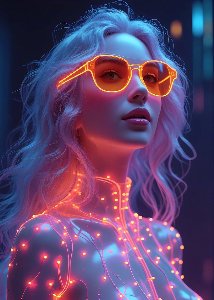 Neon Cyberpunk Woman