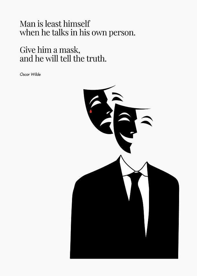 Oscar Wilde Quote with Masks