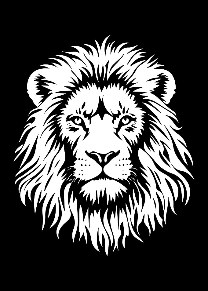 Lion Head Silhouette