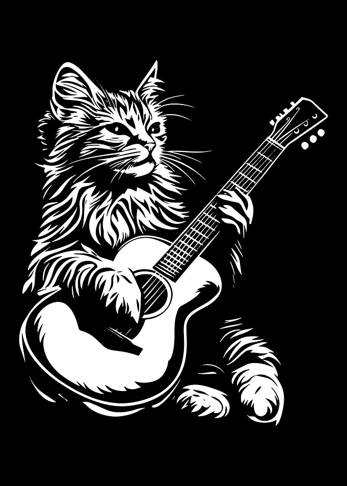 Cat Playing Guitar