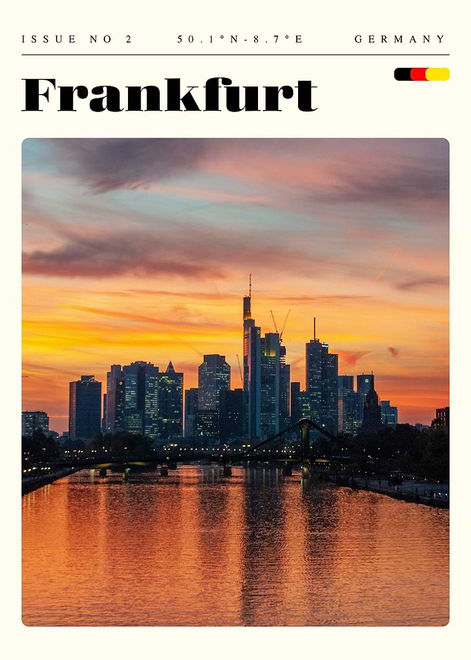 Frankfurt Germany Travel Art Poster