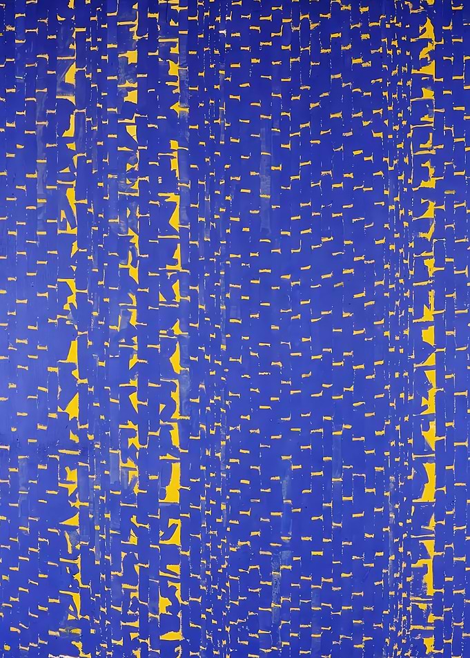 Abstract Blue and Yellow Painting