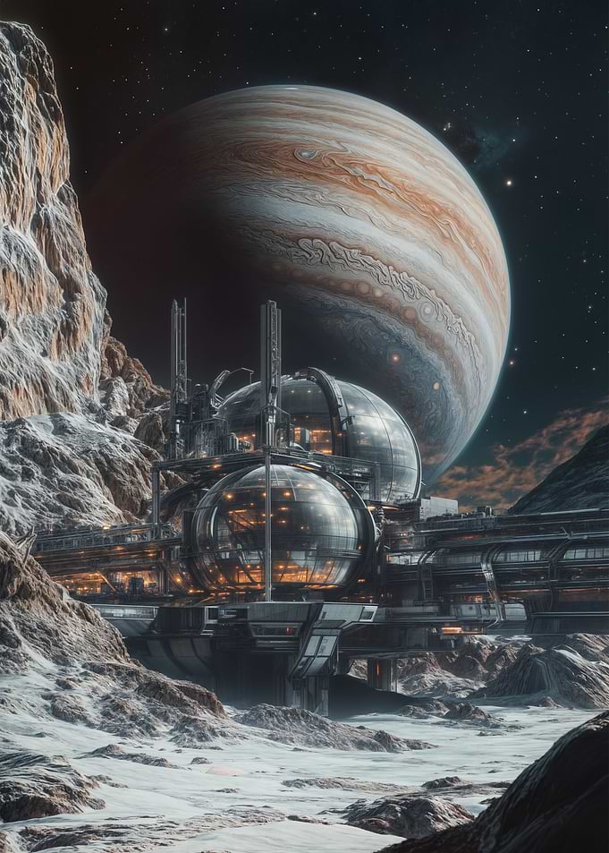Space Station on Alien Planet