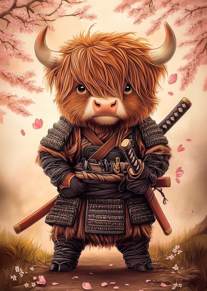 Highland Cow Samurai