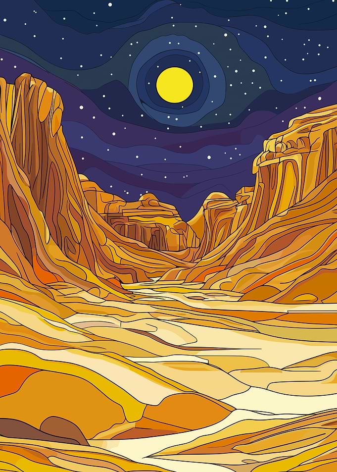 Starry Canyon Night