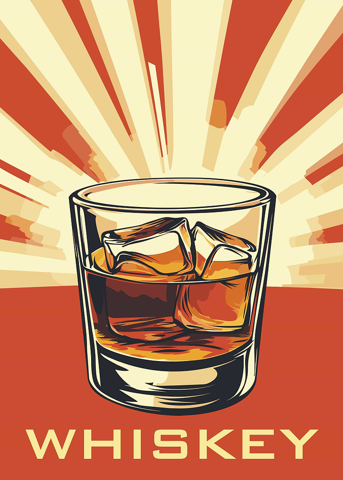 Whiskey Glass Poster