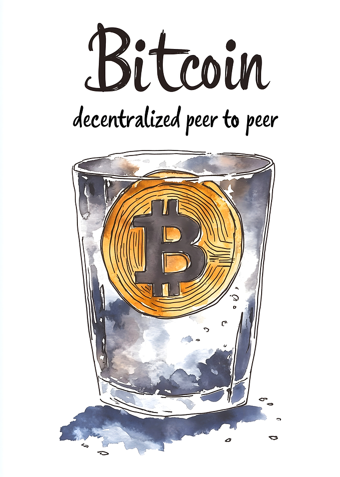 Bitcoin Watercolor Art