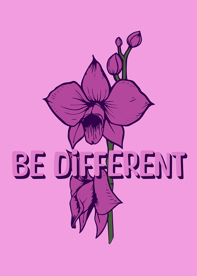 Be Different Orchid Floral Print Flowers Gardening