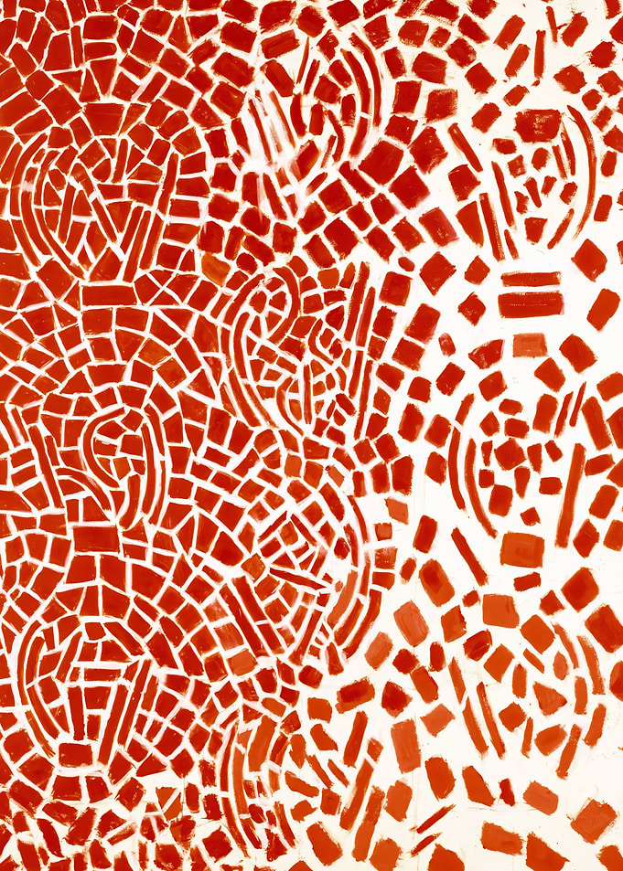 Abstract Red Mosaic Pattern