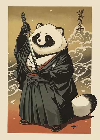 Raccoon Dog Tanuki Samurai